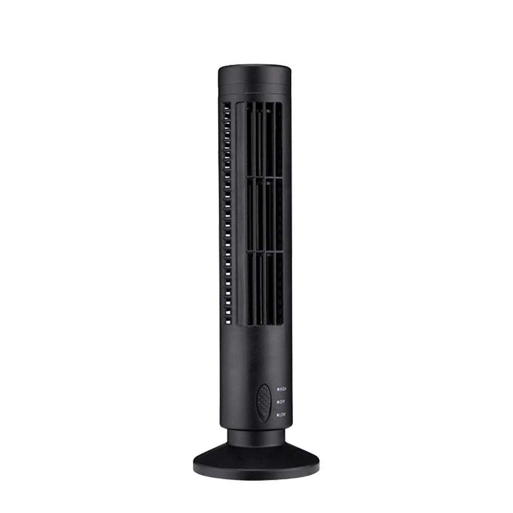LED Tower Fan Bladeless Cooling Fan 2 Gear Speed Mini Vertical Conditioner No Leaf Air Conditioner for Living Room Bedroom