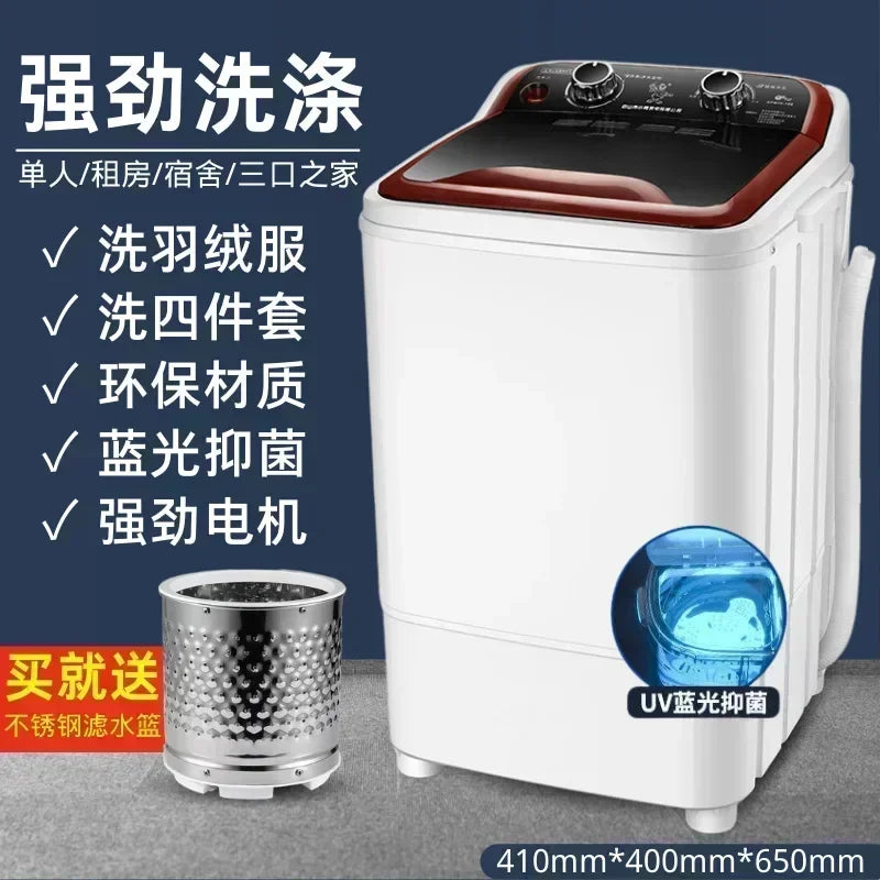 Large Capacity Washing Machine Household Dormitory Single Cylinder Semi-Automatic Small Mini Washing Machine