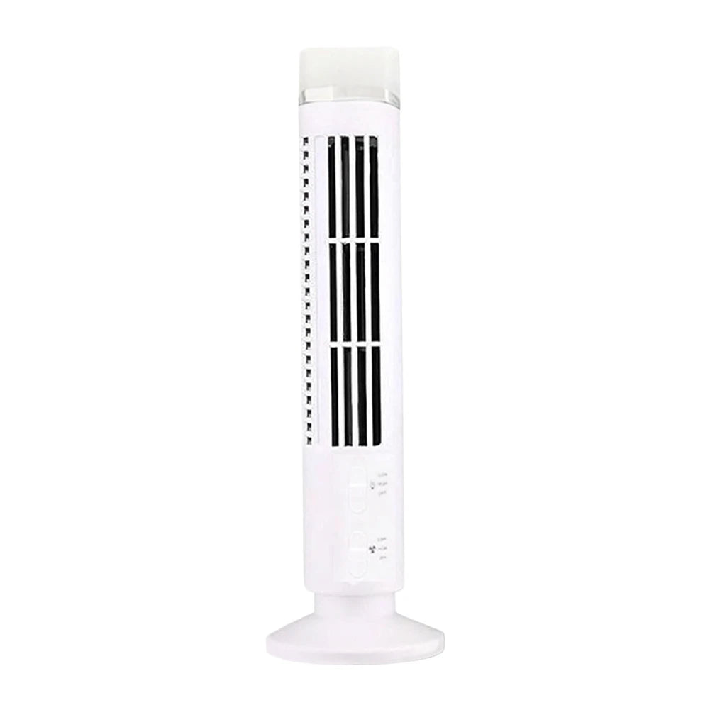 LED Tower Fan Bladeless Cooling Fan 2 Gear Speed Mini Vertical Conditioner No Leaf Air Conditioner for Living Room Bedroom