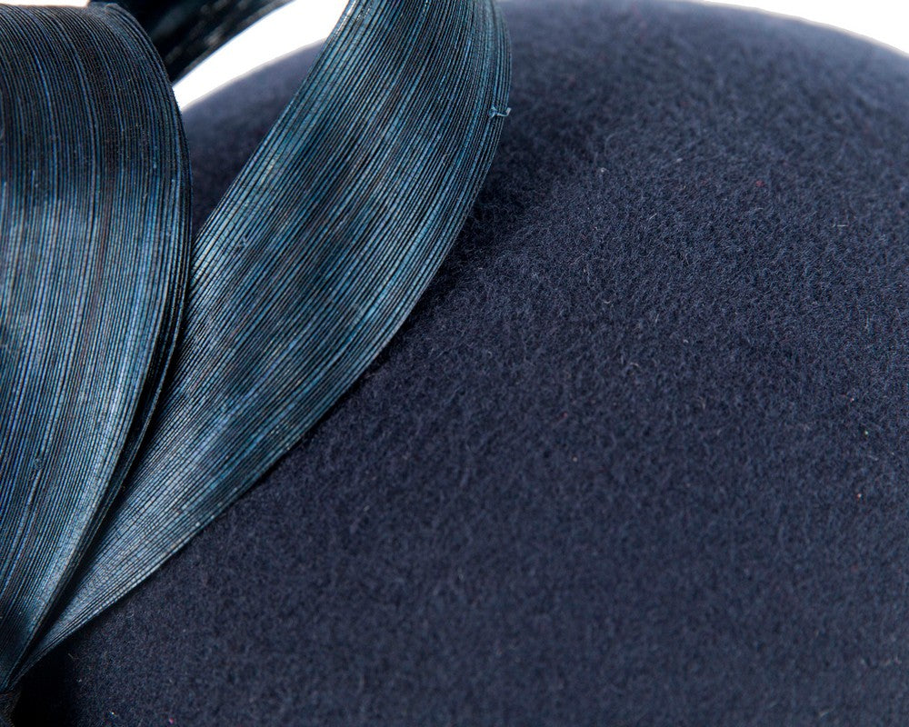 Stylish navy felt beret hat by Fillies Collection-4