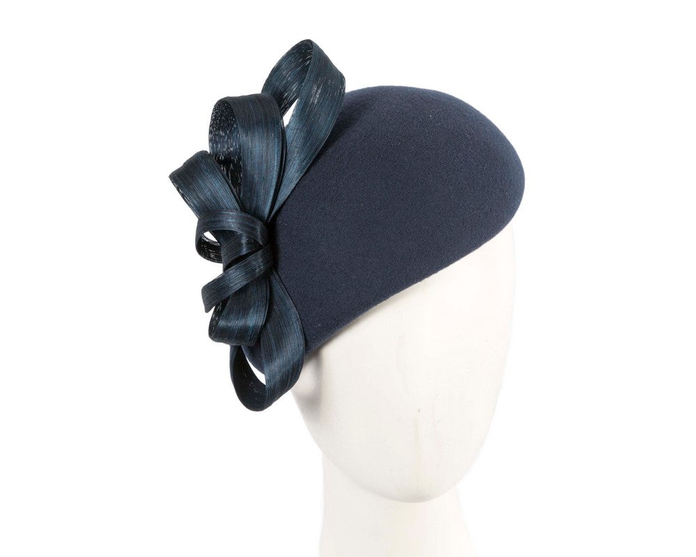 Stylish navy felt beret hat by Fillies Collection-0