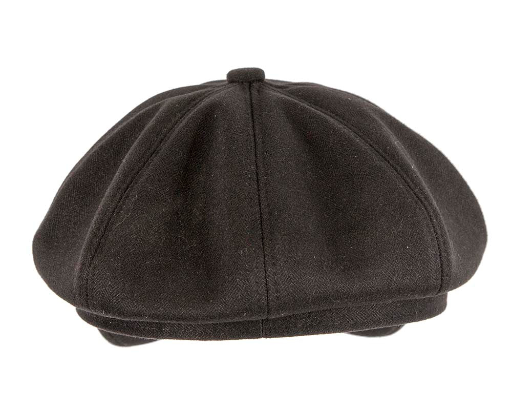Soft black newsboy cap by Max Alexander-4