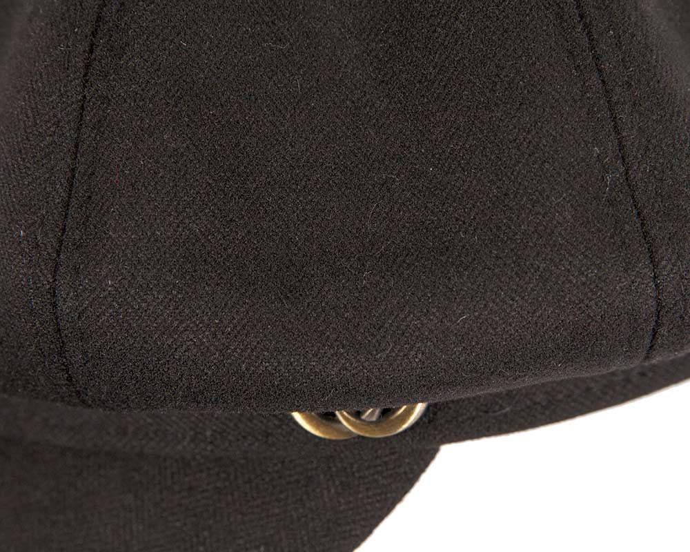 Soft black newsboy cap by Max Alexander-3