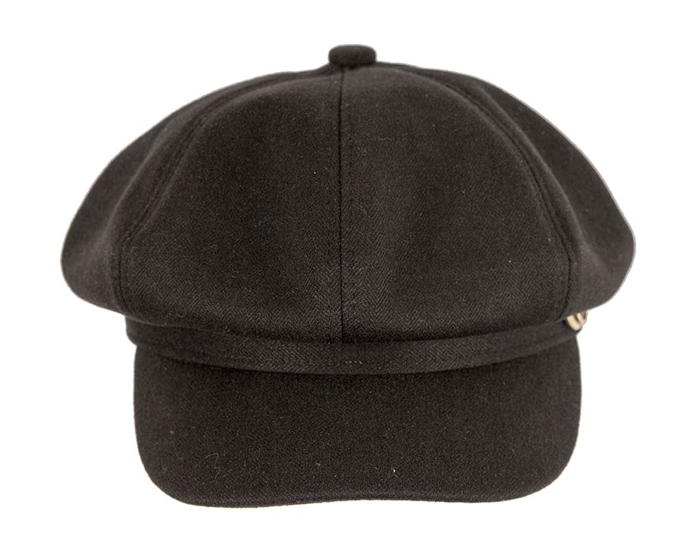 Soft black newsboy cap by Max Alexander-2