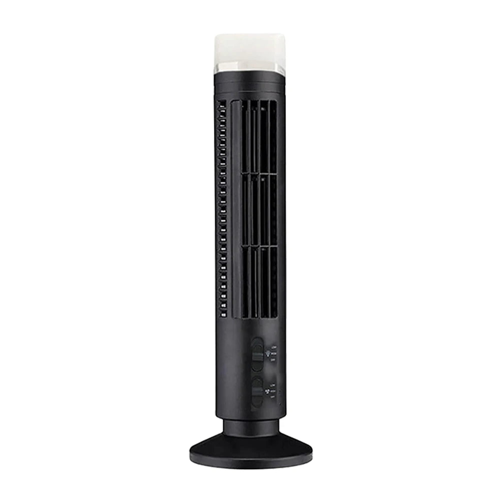 LED Tower Fan Bladeless Cooling Fan 2 Gear Speed Mini Vertical Conditioner No Leaf Air Conditioner for Living Room Bedroom