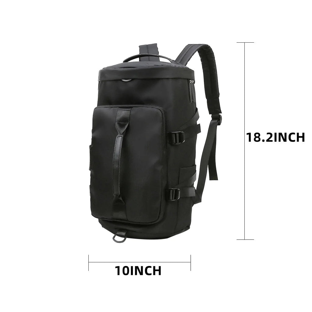 Multifunctional Black Overnight Gym Duffle Bag for Men and Women - Weekender Travel Companion